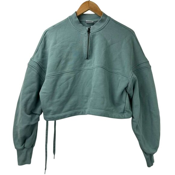 Gymshark Women's Large Loopback Seafoam Green Pullover Sweatshirt Long Sleeve - Picture 9 of 16